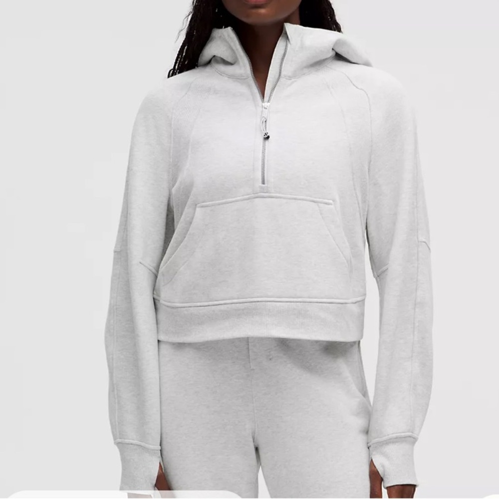 Lululemon Athletica Light Gray Half-Zip Hoodie